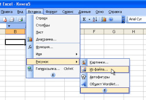 Как вставить картинку в Exel