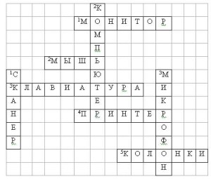 кроссворд на тему компьютер